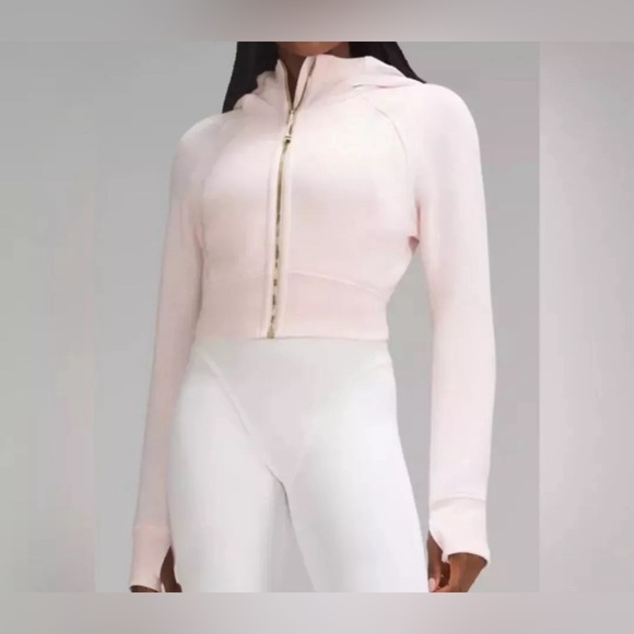 lululemon athletica Tops - #97 NWT Lululemon Scuba Full Zip Cropped Hoodie -Strawberry Milkshake/Gold Sz 14